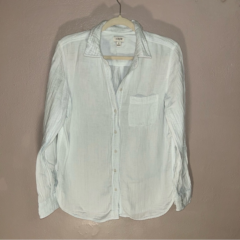 J. Crew airy gauze soft Light Blue Women's Button Down Shirt